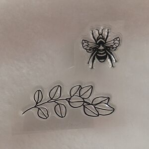 Black Leaf and Bee Design Stamp Set